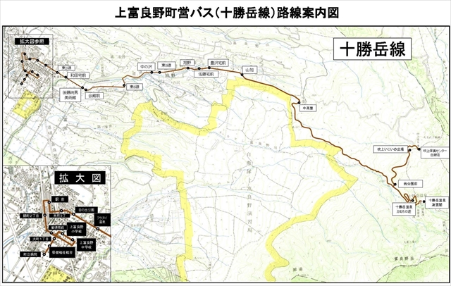 十勝岳線バス路線図